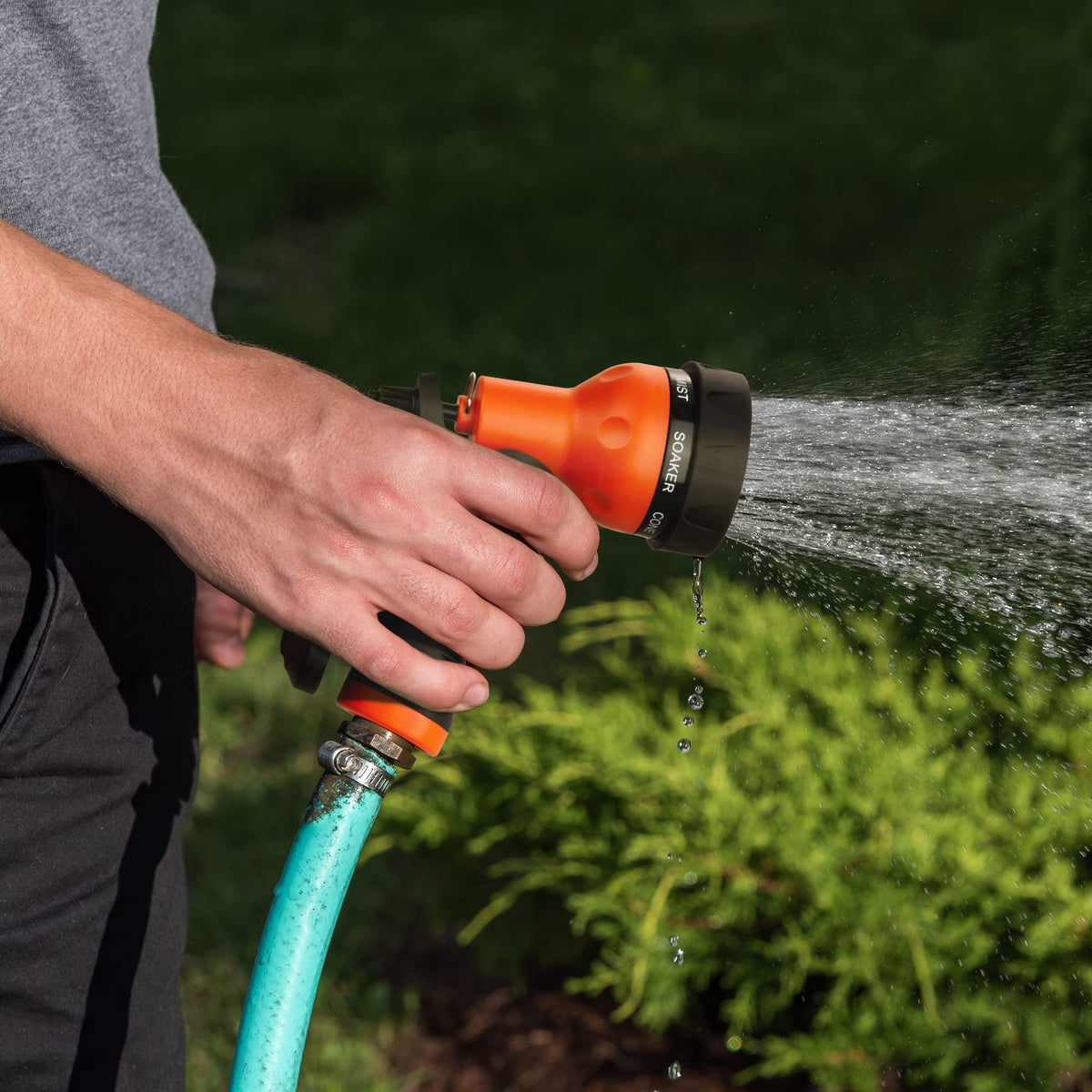 All-in-one tool for watering plants, washing cars, outdoor cleaning.