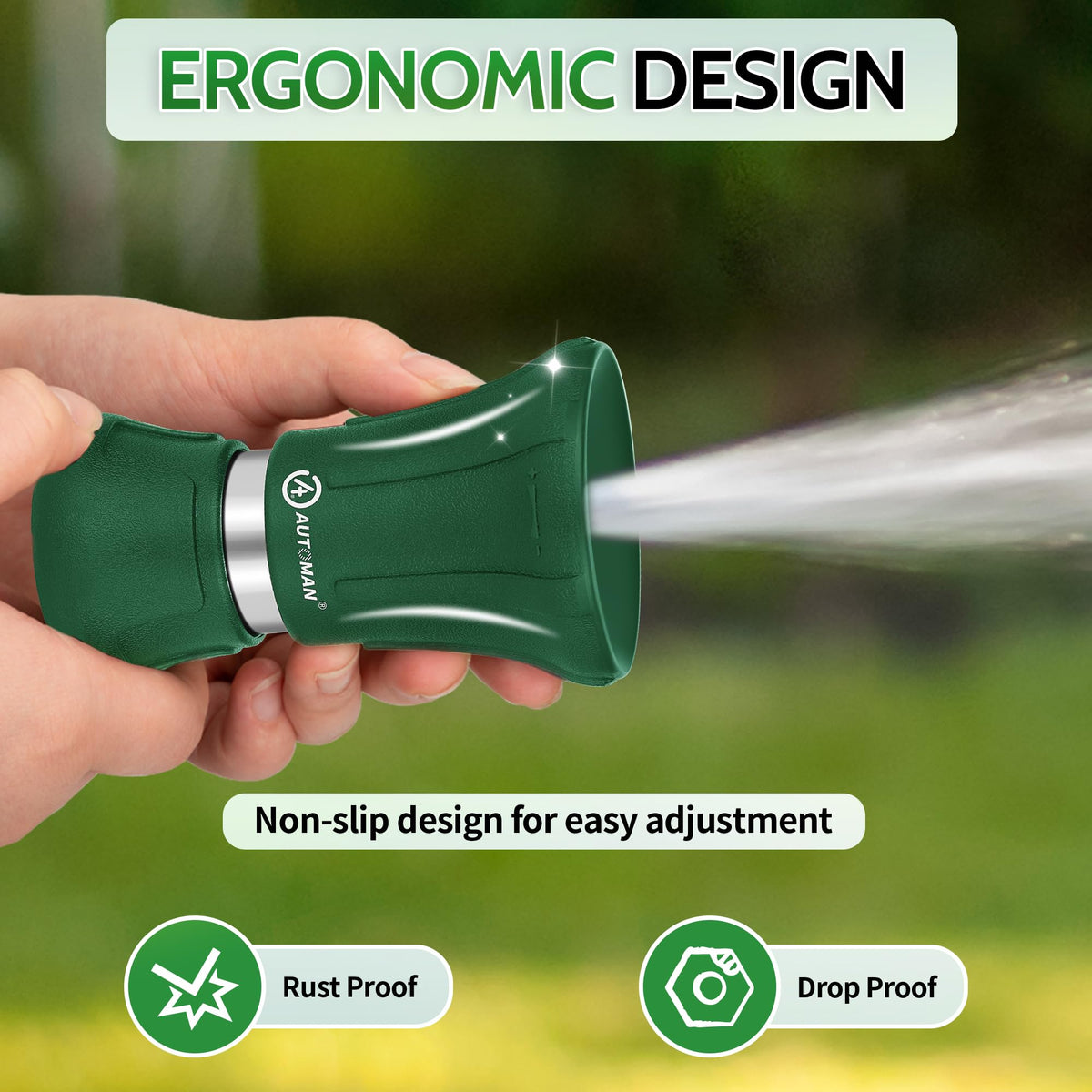 AUTOMAN nozzle jet-spray mode enables deep cleaning on tough dirt.