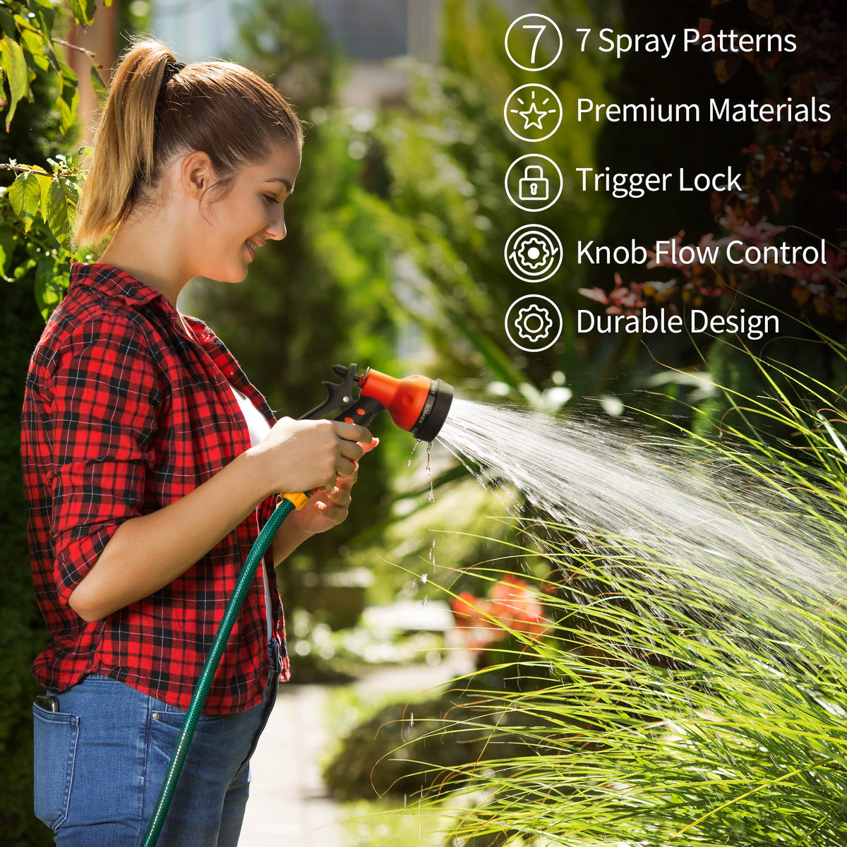 Quality-inspected nozzle ideal for garden care and outdoor tasks.