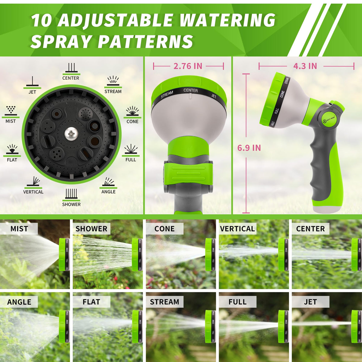 AUTOMAN washers included for secure, water-saving hose connections.