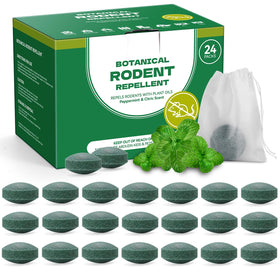 Autonex natural mouse repellent ball close-up showing peppermint barrier.