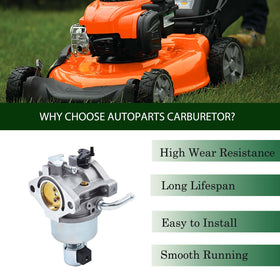 Autoparts carburetor fuel line included for secure fuel delivery.