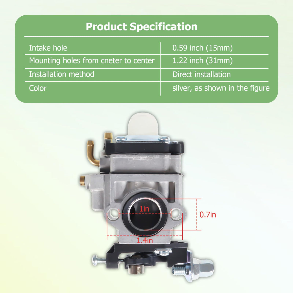 Autoparts carburetor PCV43 kit packaging back view, easy install compatibility.