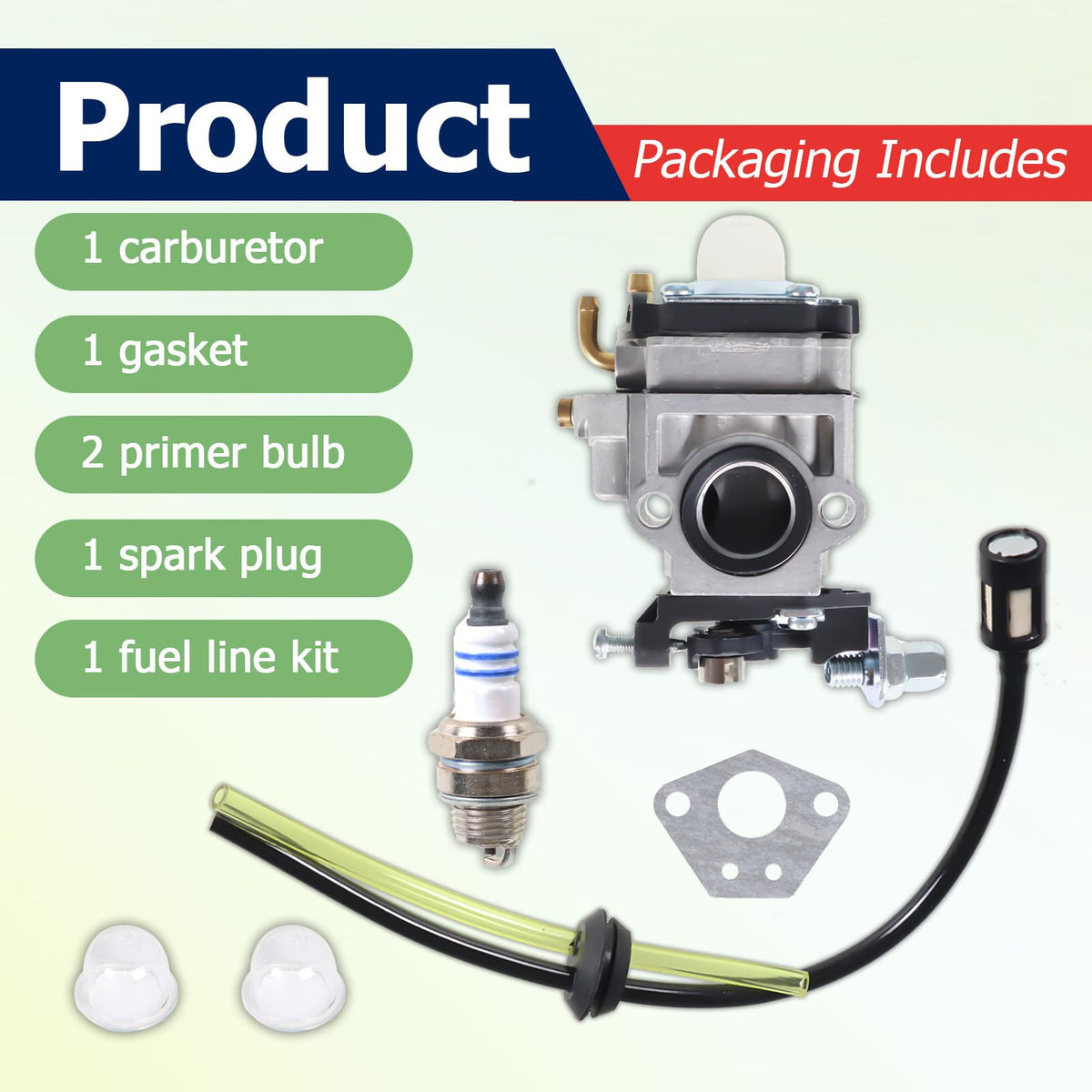 Autoparts PCV43 carburetor kit, installation guide included.