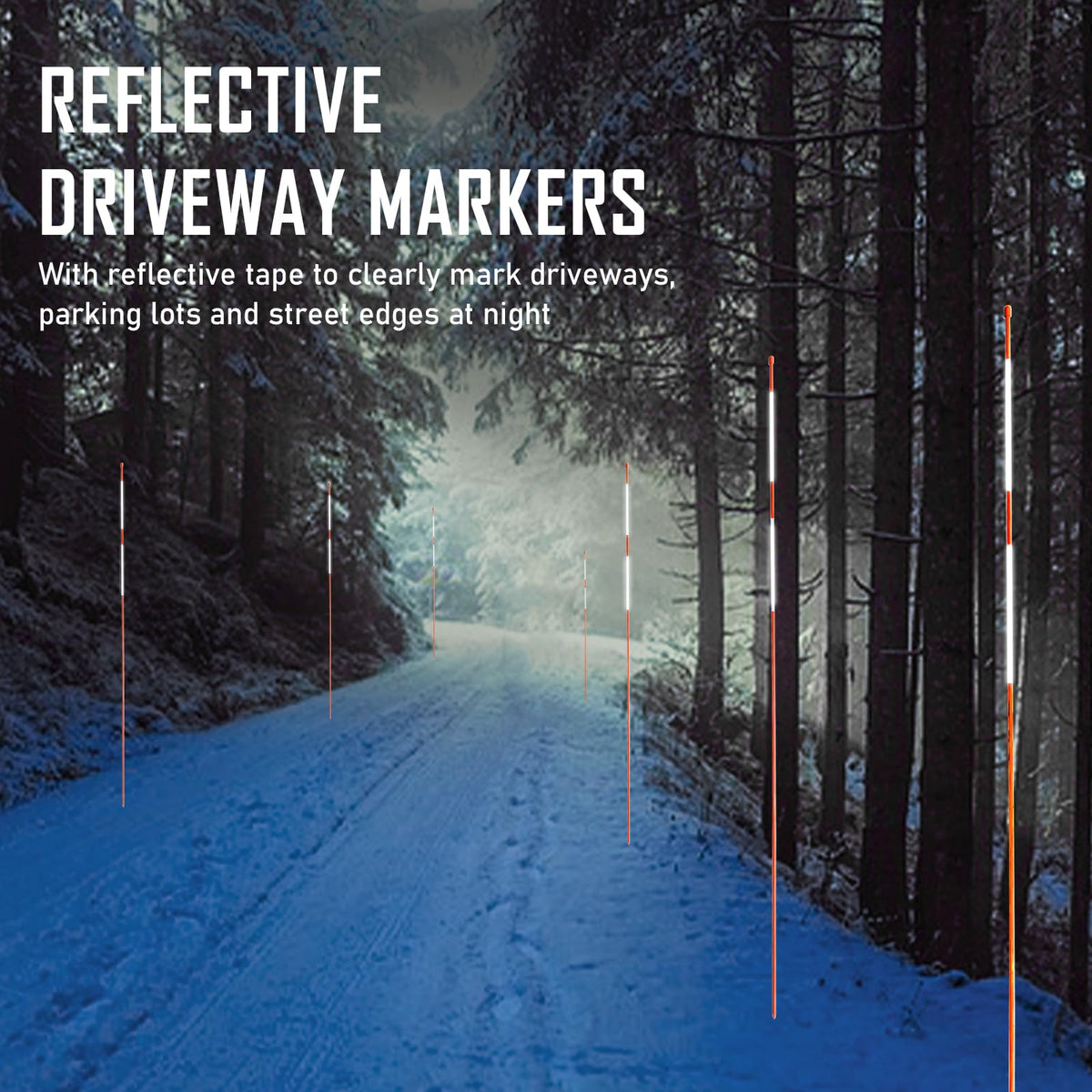 Autoparts driveway marker night use 360-degree reflective shine guiding drivers.