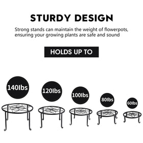 Autopromake 5 Pack heavy-duty iron construction supports heavy planters.