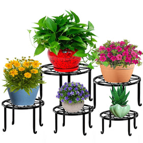 Autopromake 5 Pack plant stands with multi-level display for indoor decor.