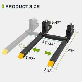 AUTOSAVER88 43-inch clamp-on pallet forks on a worksite proving versatility.
