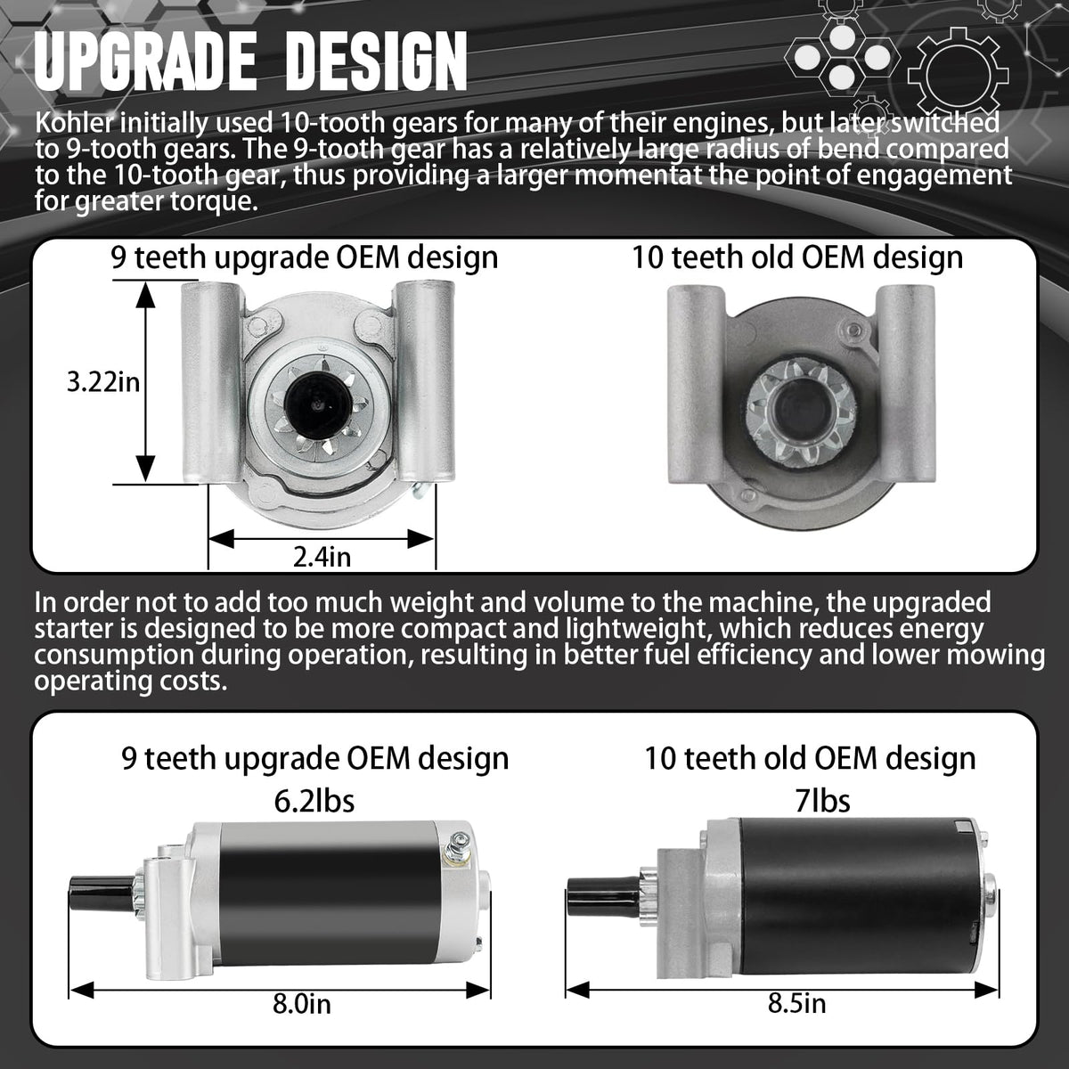 Autoverve Kohler 7000 starter in box shows a ready replacement part