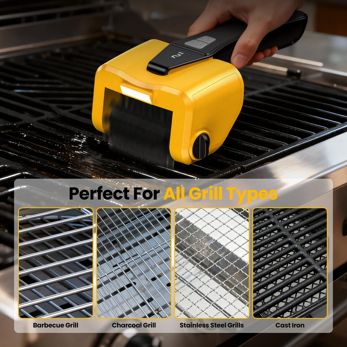 AUXCO ergonomic handle provides comfortable grip during cleaning.