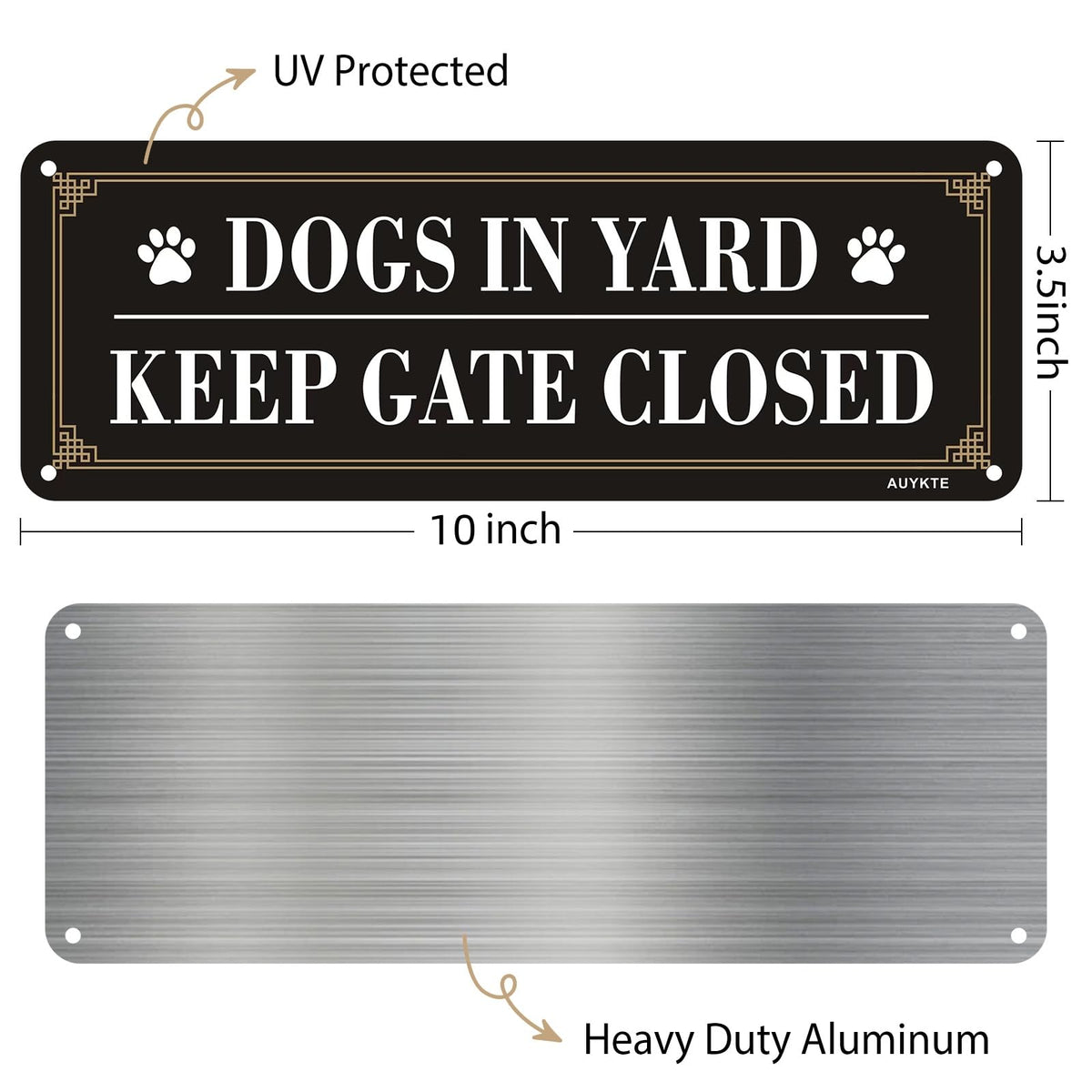 AUYKTE Aluminum reflective sign provides nighttime visibility for safety.