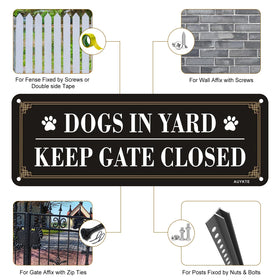 AUYKTE gate closed sign with 4 pre-drilled holes for easy mounting.