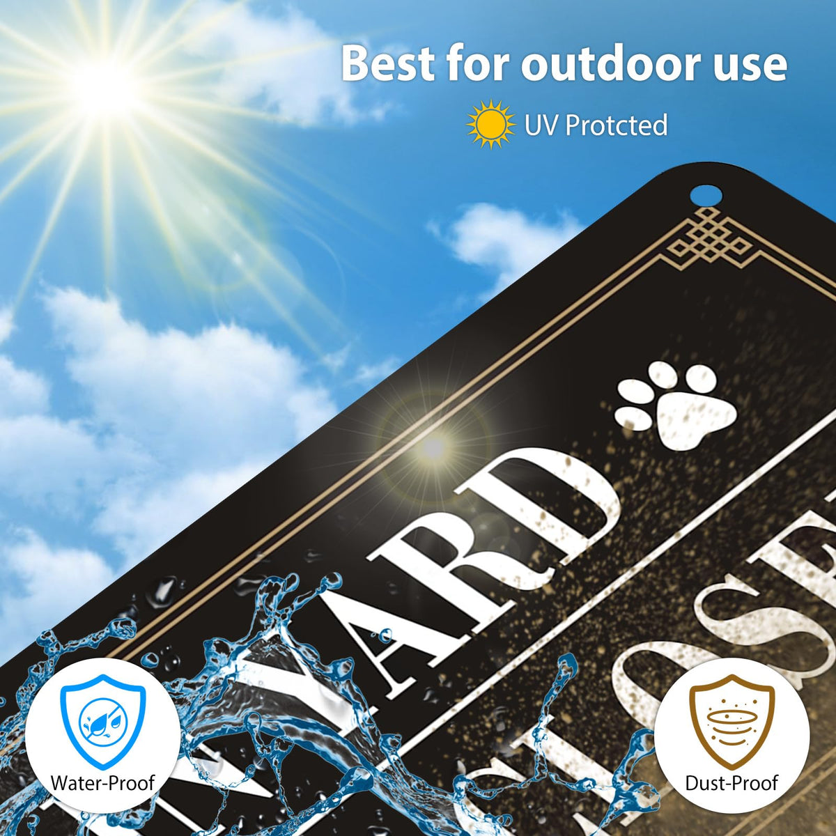 AUYKTE Weatherproof, UV-resistant sign built to endure outdoor conditions.