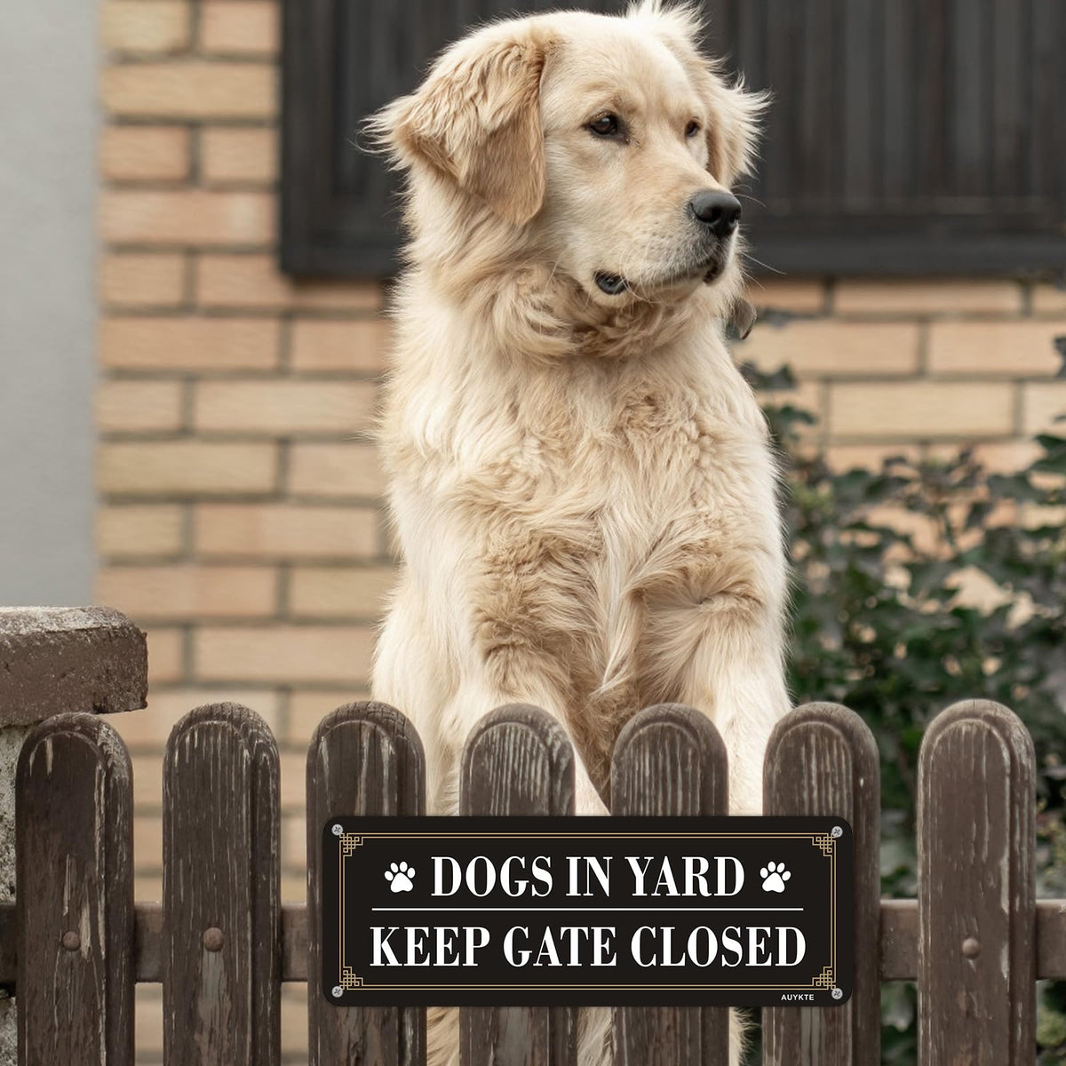 AUYKTE Yard and garden sign set for clear gate reminders.