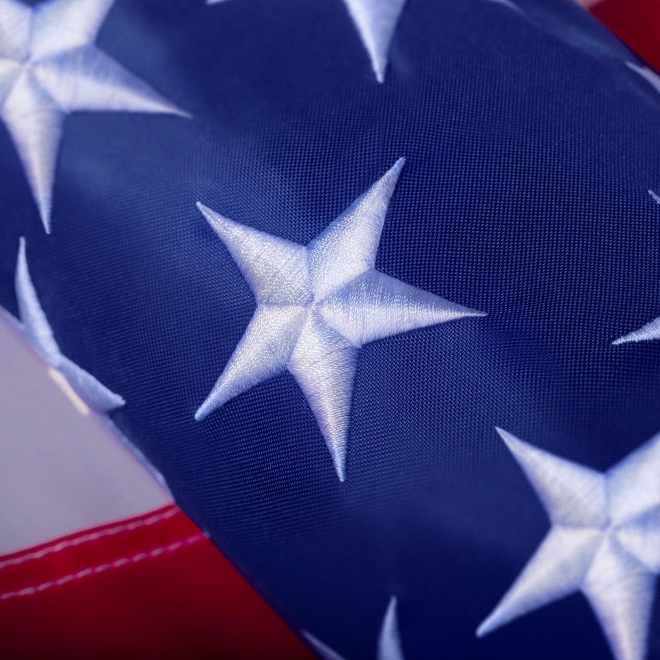 AUYRE American Flag 6x10ft with embroidered stars for outdoor durability.