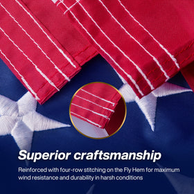AUYRE flag with reinforced stitching for long-lasting performance in weather.