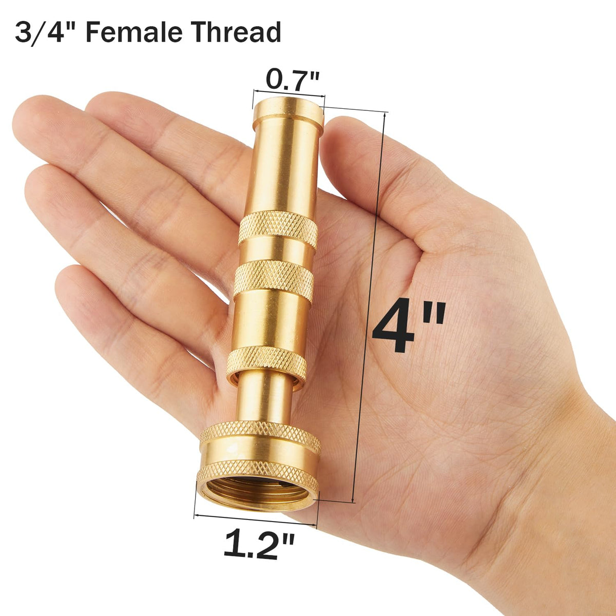 AuySier brass hose nozzle showing adjustable spray patterns for versatile tasks.