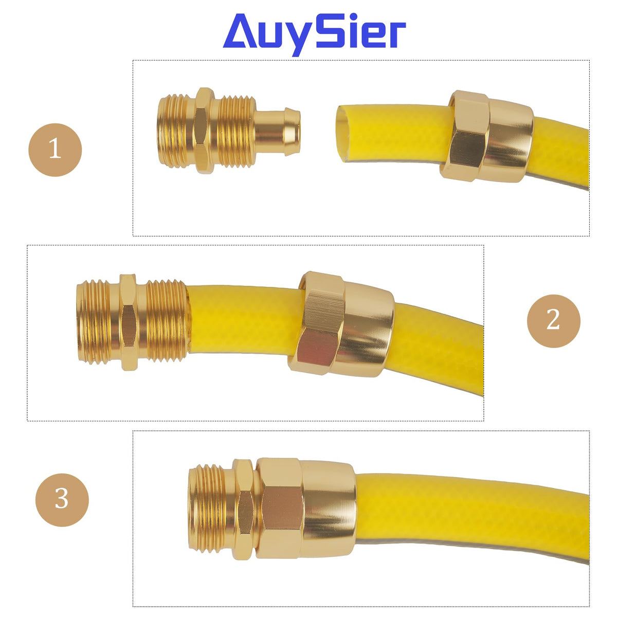 AuySier assembled hose end repair shows easy replacement without tools.