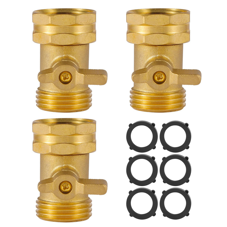 AuySier extended-handle brass valve close-up for easy hose control.