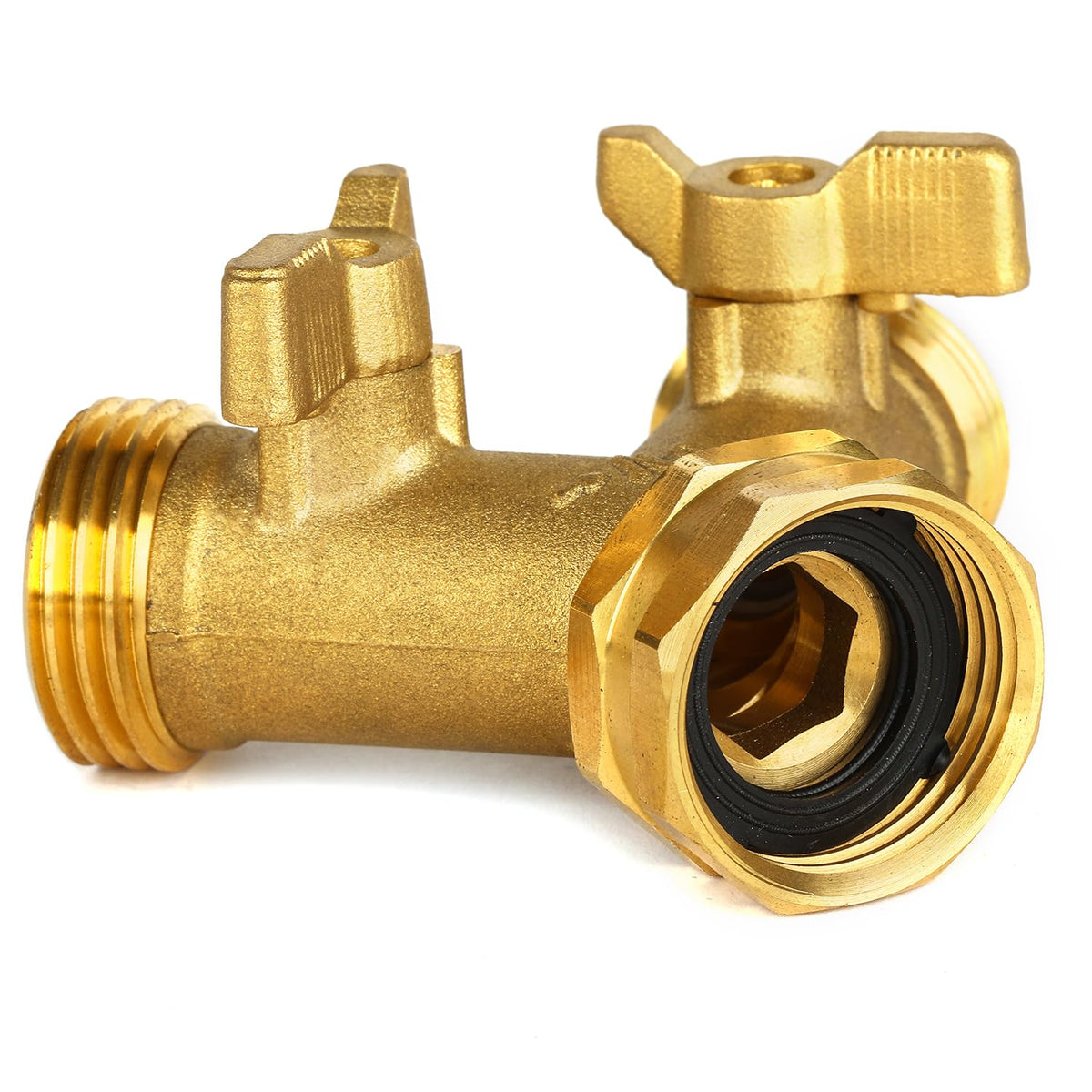 AuySier hose bib with 360° swivel for versatile connections.