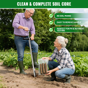 AUZEKER anti-pinch guard protects fingers during soil probing.