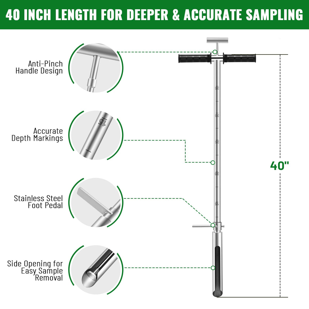 AUZEKER heavy-duty stainless steel construction for long-term outdoor use.