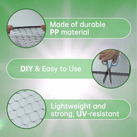 Avagiaforu raised-bed netting protects vegetables and herbs in a backyard bed.