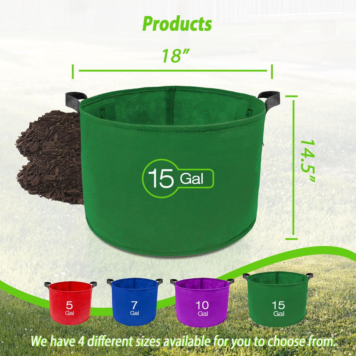 Backyard terrace use with Avalution grow bags in a compact space.