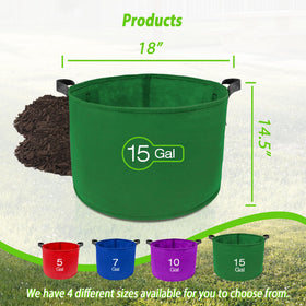 Backyard terrace use with Avalution grow bags in a compact space.