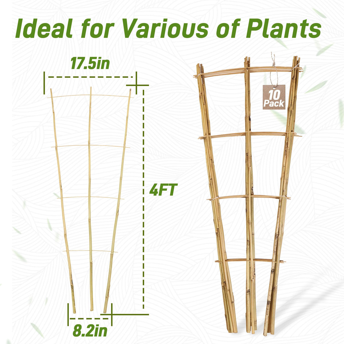 Avalution bamboo trellis supports climbing plants like ivy and Monstera for indoor greenery.