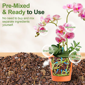 Avalution Orchid Bark Mix 3 Qt drainage closeup with Leca pebbles for airflow