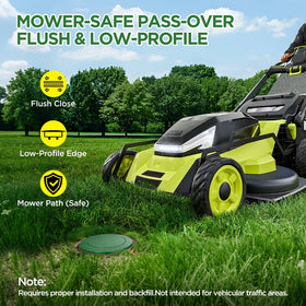 Avanhitch Pop Up Drainage Emitter on-lawn shows discreet drainage solution.