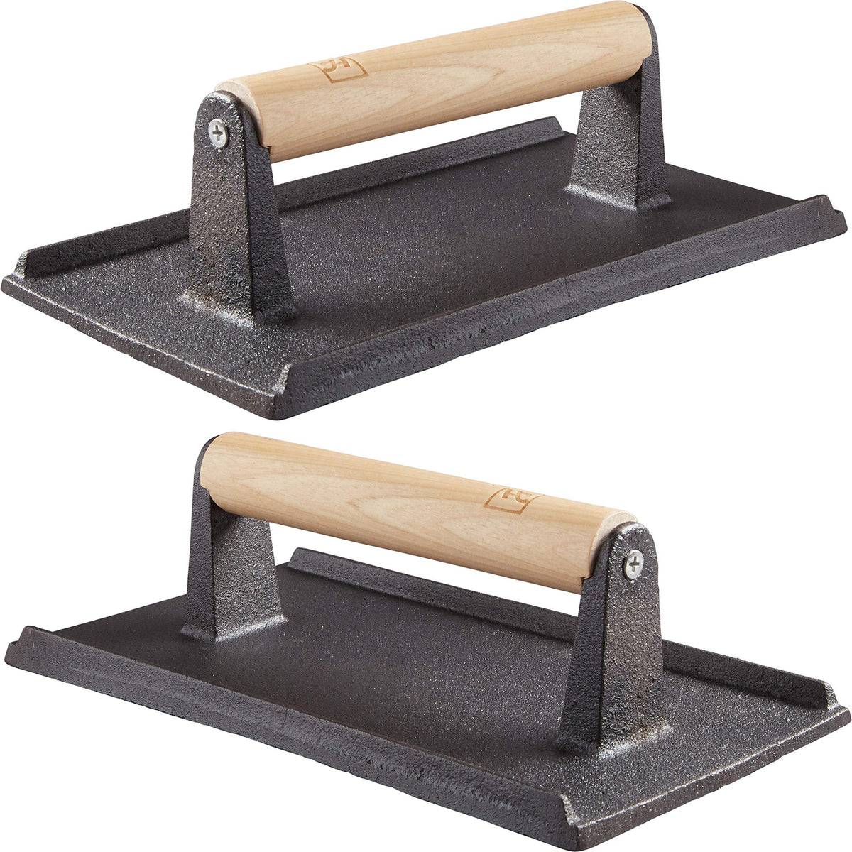 Avant Grub pro-grade cast-iron grill weight pair for even sear on grills