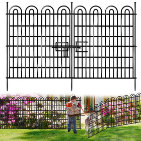 AVELOTUUG 15-panels tall garden fence with gate keeps pets out while preserving yard view.