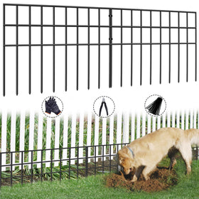AVELOTUUG 31ft no-dig fence panels protecting a garden bed from digging