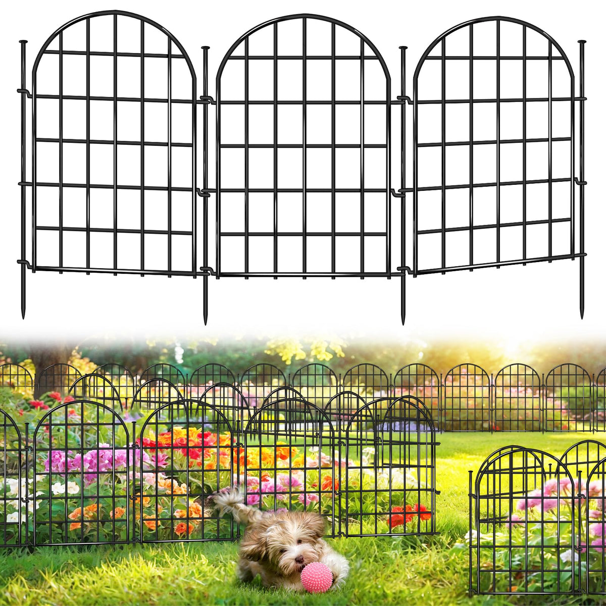 AVELOTUUG garden fence arch: durable arched border for pet safety