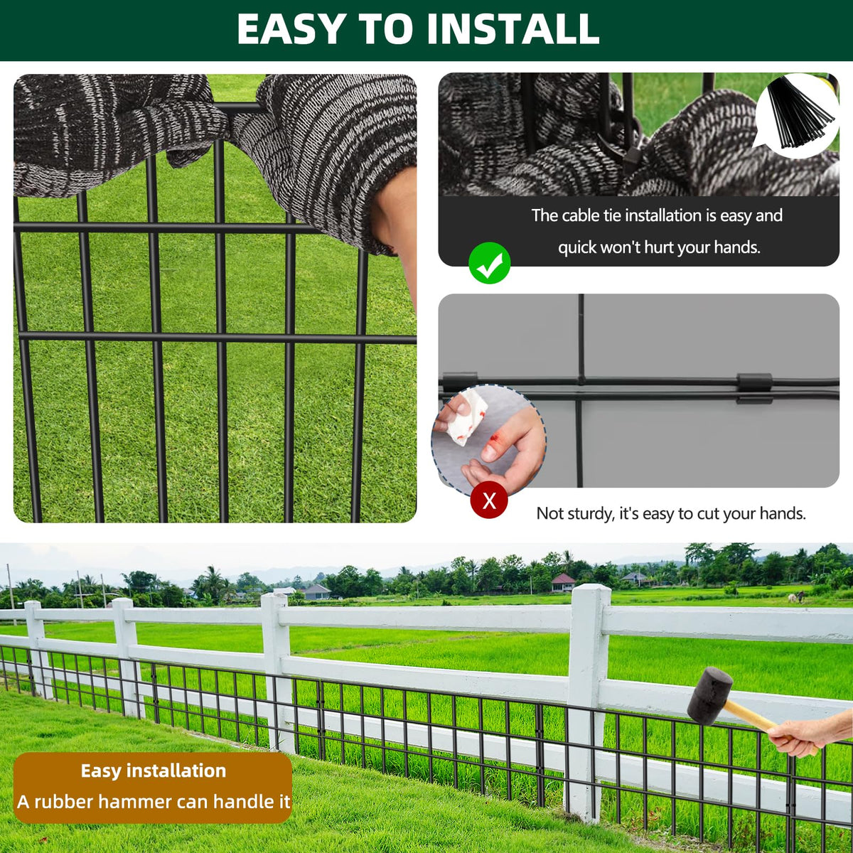 Ground insertion of AVELOTUUG fence with sharp bottom edge