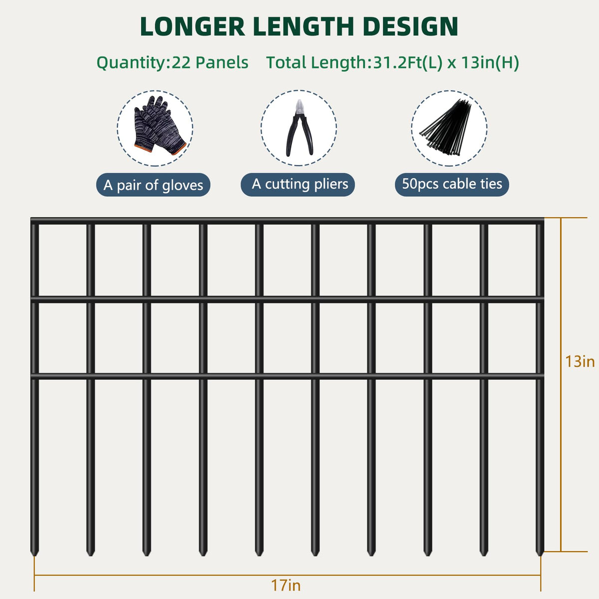 Rustproof welded AVELOTUUG fence with gap reduced to 1.5 inches