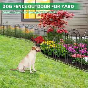 AVELOTUUG dog fence enclosure provides a safe outdoor play area.
