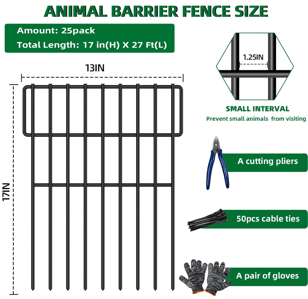 AVELOTUUG rustproof metal fence stands up to weather for long-term outdoor use.