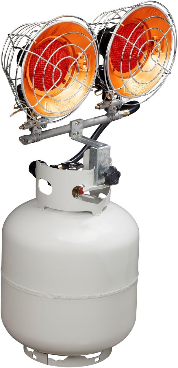 Avenger FBDTP30 side profile shows compact portable design for camping warmth.