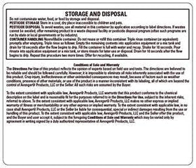 Avenger Organics product label information supports safe, compliant use around organic spaces.