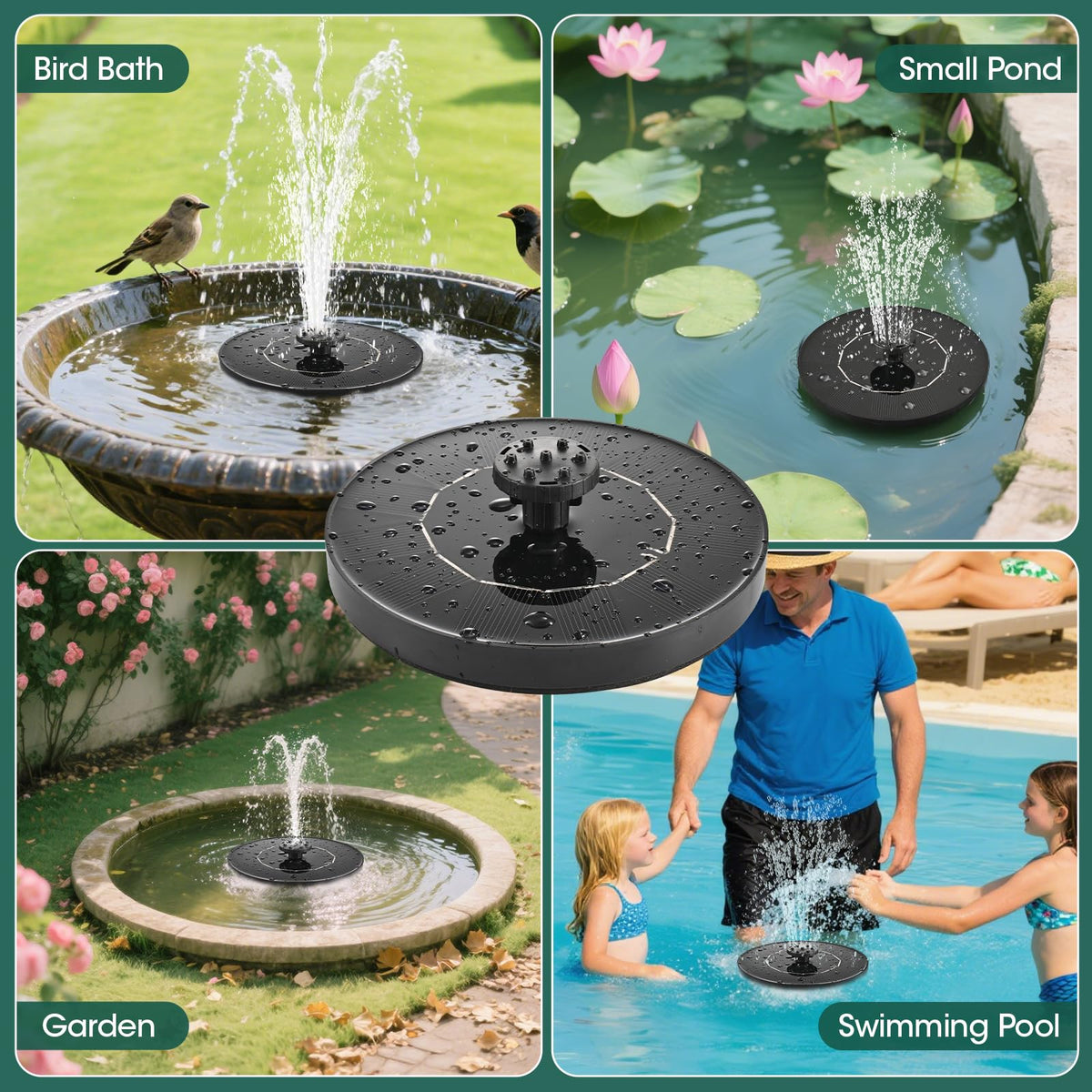 Avinory 1W floating solar pump displayed for outdoor pond setup