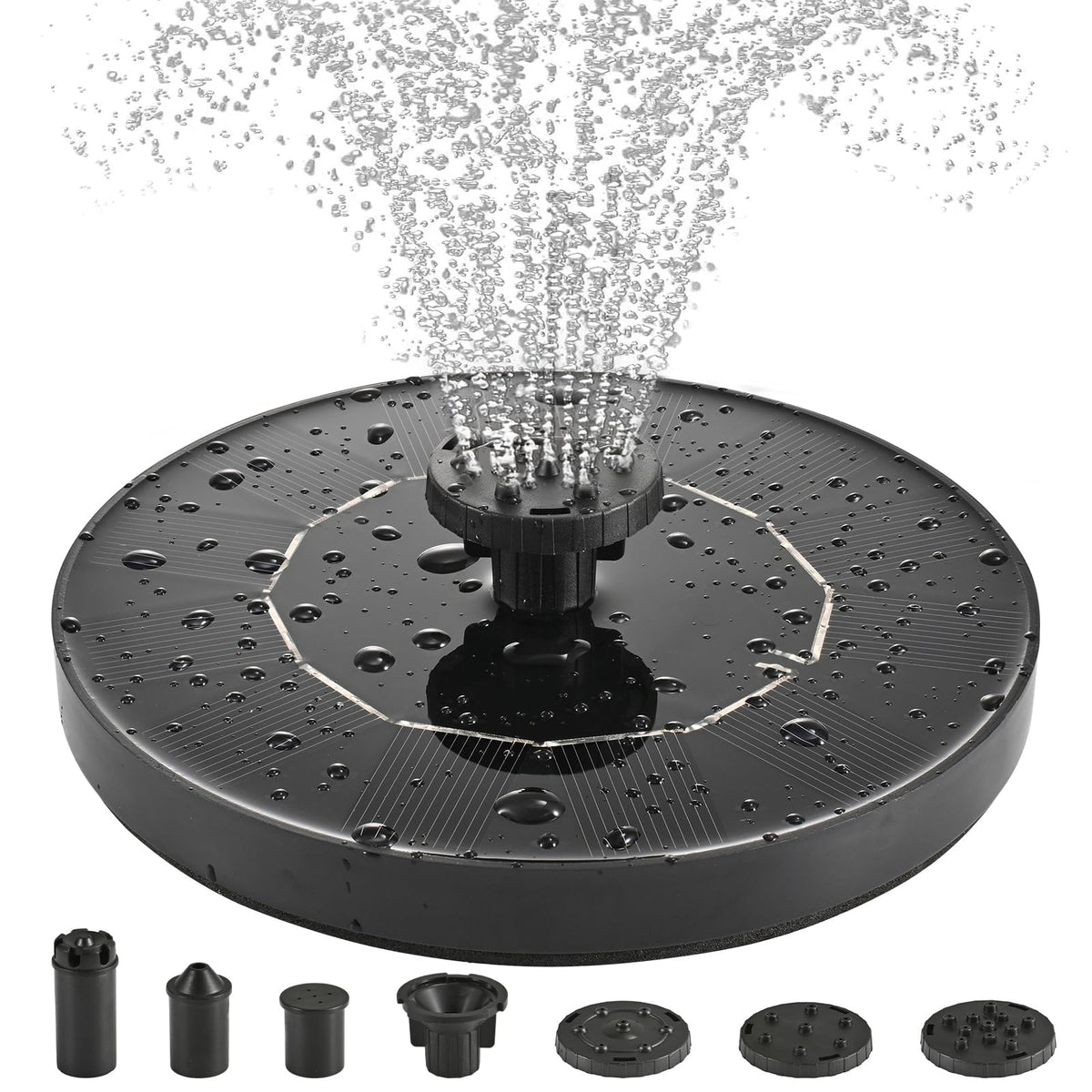 Avinory 1W solar bird bath pump in action circulating water for birds