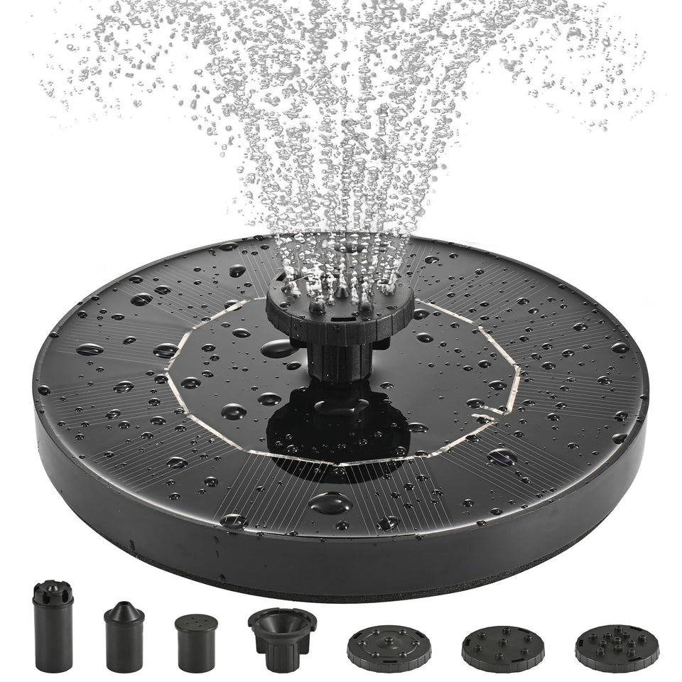 Avinory 1W solar bird bath pump in action circulating water for birds