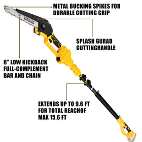 Avitomo extendable pole reaches up to 15.6 feet for tall pruning.