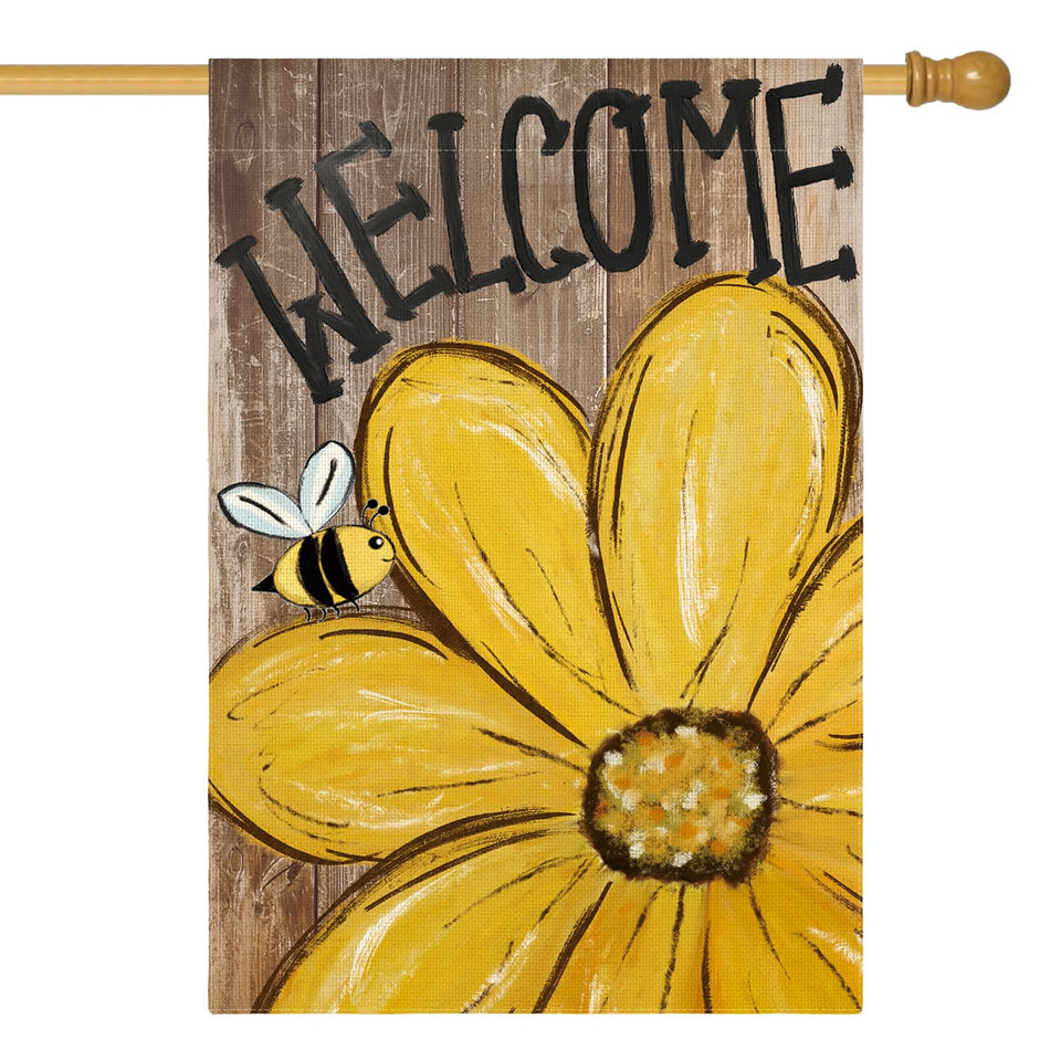 AVOIN colorlife Bee Sunflower flag 28x40 brightens outdoor spaces with seasonal charm.