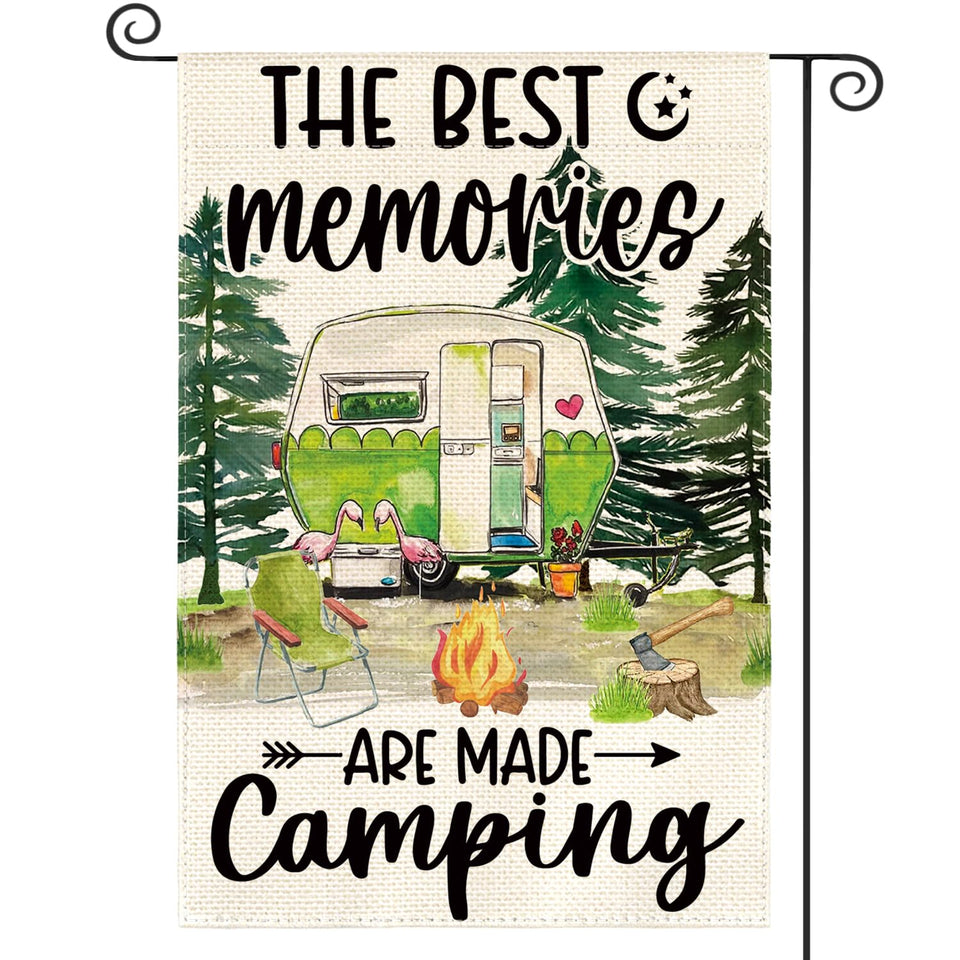 AVOIN colorlife camping flag 12x18 double-sided proudly welcoming guests outdoors.