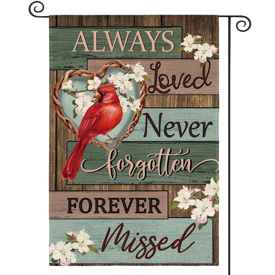 AVOIN colorlife Cardinal Memorial Flag 12x18 on yard for lasting remembrance