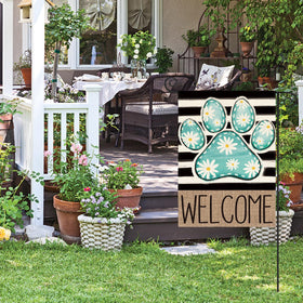 AVOIN colorlife daisy floral welcome stripes flag brightens any entrance.